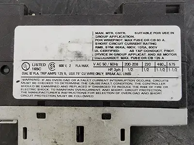 USED SIEMENS 3RV1011-1BA10