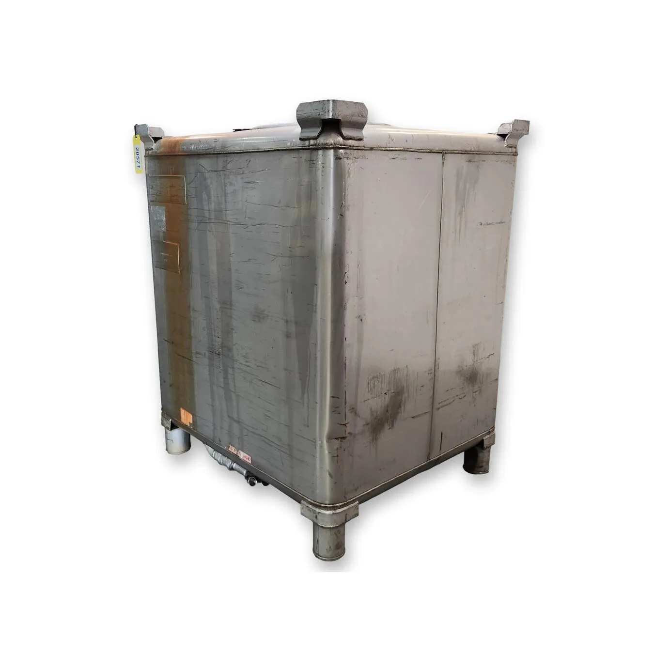 Used IBC 400 Gallon stainless steel /w cover and valve
