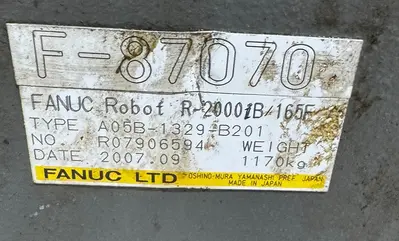 Used 2007 FANUC R-2000IB/165F Robots Michigan US | Aucto #1332243