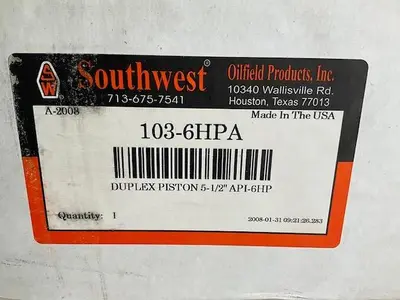 Southwest 5.5" Duplex Pump Piston PN 103-6HPA