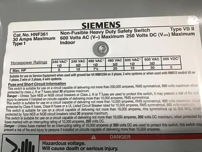 USED SIEMENS HNF361 VBII