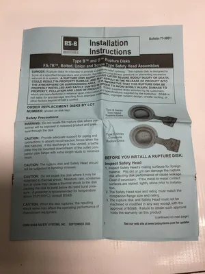 BS & B Safety Systems 4″ DV Rupture Disk 12880873-1 (LT2)