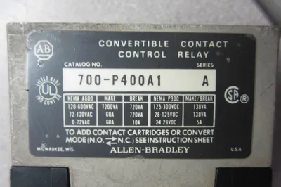 5 ALLEN-BRADLEY 700-P400A1 CONTROL RELAY 700P400A1 SER.A