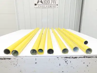 1-1/4"x 48" Sch 40 Yellow Aluminum Speed-Rail 1.66" Pipe OD  Mixed Lot of 9