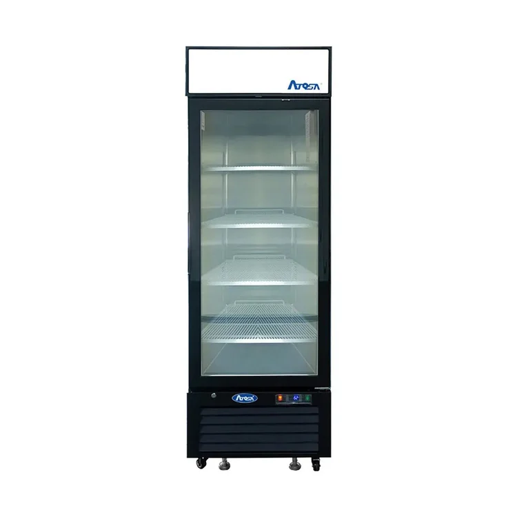 New | in-Stock Atosa New Atosa MCF8725GR Bottom Mount (1) Glass Door Merchandiser Refrigerator 11.1 Cu Ft - Black Display Refrigerators Illinois US | Falcon Restaurant Supply #1375472