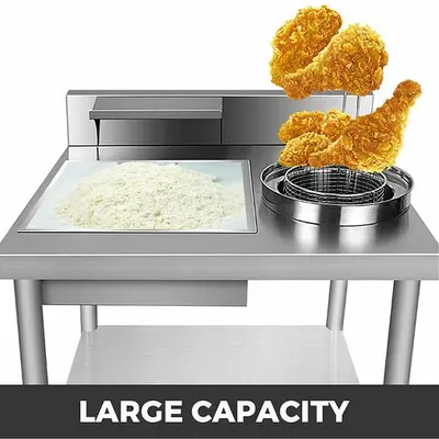 NEW Breading Table Fried Food Prep Breader Station Chicken Fish Vegetable Fry