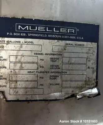 Large Capacity Mueller 16,600 Gallon Fermenter | 400 BBL Jacketed SS Tank