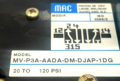 USED MAC VALVE MV-P3A-AADA-DJAP-1DG VALVE MVP3AAADADJAP1DG