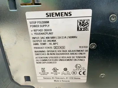 Used SIEMENS 6EP14373BA10 DIN Rail Power Supplies Ohio US | HGR 24 #1520833