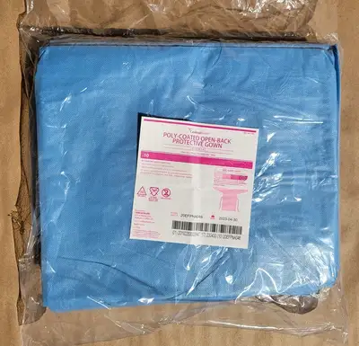 Poly-Coated Open Back Protective Gown (Bag of 10 pcs)