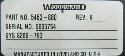 USED WOODWARD 5463-880 INPUT MODULE REV K 5463880
