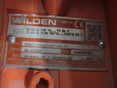 used Wilden Air Operated Double Diaphragm Pump, 3"