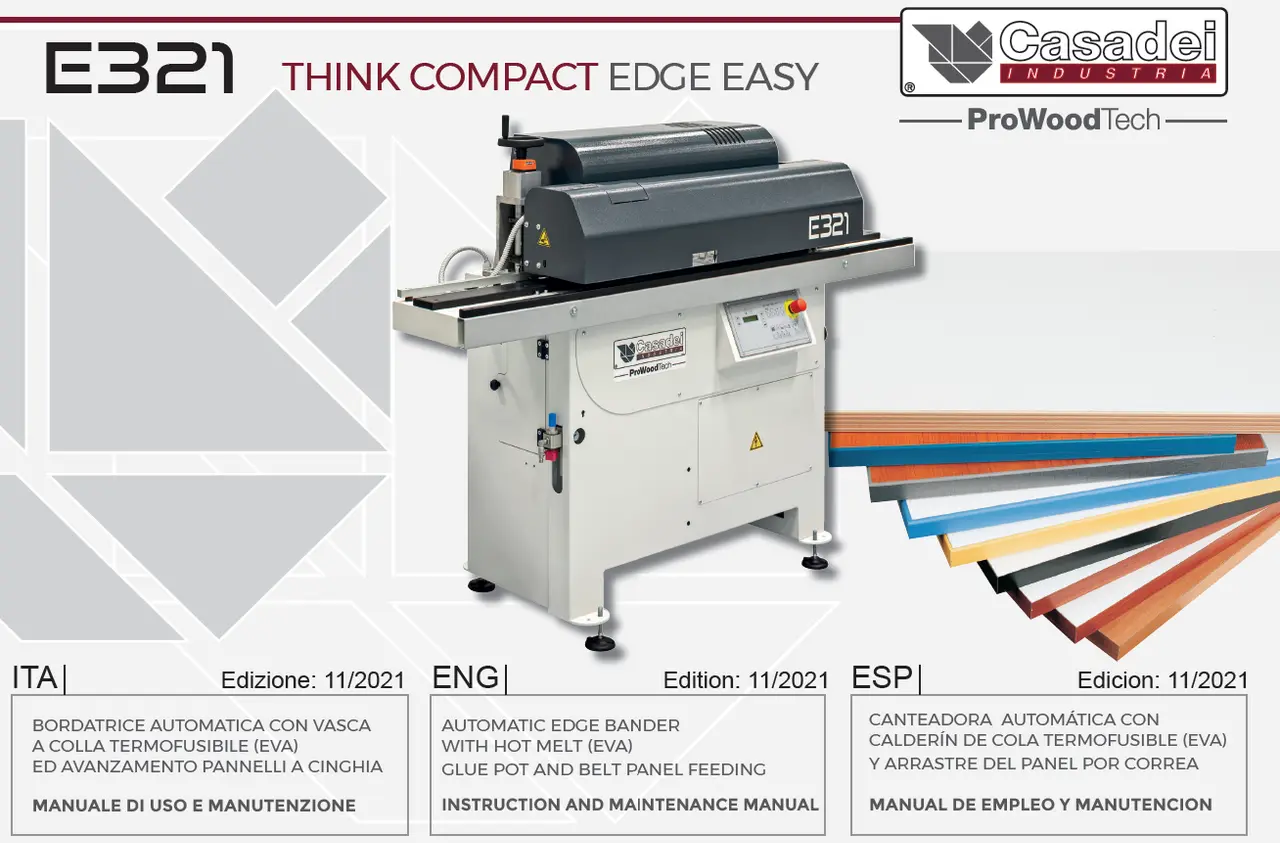 Casadei E321 Edgebander Operator's Manual (PDF Download)