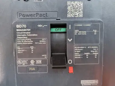 USED SQUARE D BDA34070Y