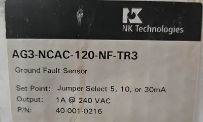 NK TECHNOLOGIES AG3-NCAC-120-NF-TR3 Ground Fault Sensor. Loc3B-20