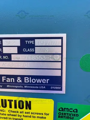 NEW TWIN CITY FAN & BLOWER BAF/DW SIZE 365 AIR FOIL CENTRIFUGAL FAN, AS02-SF01