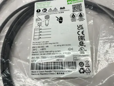 NEW MURRELEKTRONIK SINGLE ENDED M12 FEMALE 0° A-COD. CORDSET