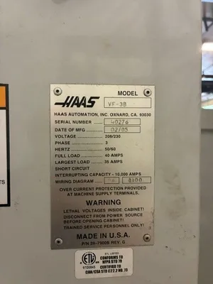 2005 HAAS VF-3/40 Vertical Machining Centers | Bayou Machinery (5)