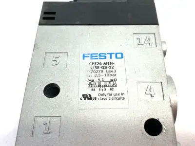 USED FESTO PISTON GATE SOLENOID VALVE, 5/3 EXHAUSTED, 170279