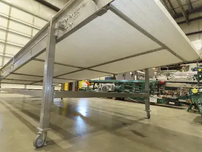 70"x 16' 9" Stainless Portable Incline Conveyor Mattop Belt Food Grade *No Drive