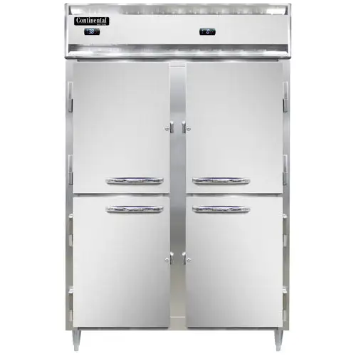 Continental D2RFNHD 52" Designer Line Two Section Commercial Combo Refrigerator Freezer - Solid Doors, Dual Temp, 115v