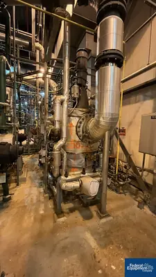 USED GEA 6.3 Sq Meter / 67 Sq Ft GEA Canzler Thin Film Evaporator, 904L S/S, 3.2/16 Bar