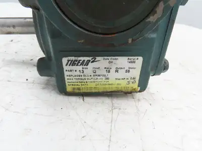 Dodge Reliance 1/3Hp Gearmotor 15:1 Tigear 2 Reducer 117 RPM RH 56C 460V 3PH