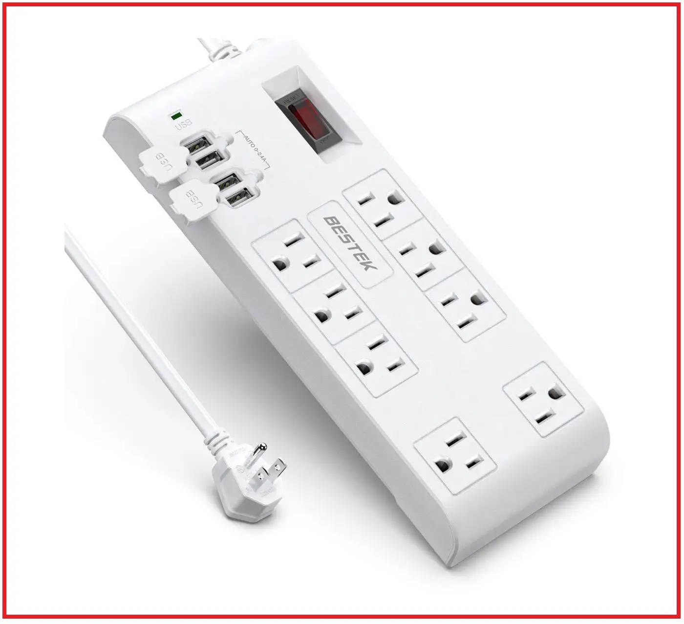 Used _UNKNOWN_ 8 OUTLET POWER STRIP WITH USB SURGE PROTECTOR Surge Protectors Oklahoma US | Wide Image Solutions #1534776