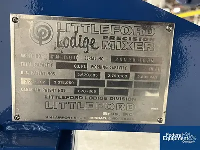 USED Littleford 4.6 Cu Ft Littleford Mixer, Model FM-130D, S/S, JKT