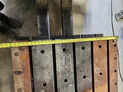 3' x 57'' T-Slot Cast Iron Riser Block w/Drilled and Tapped Holes