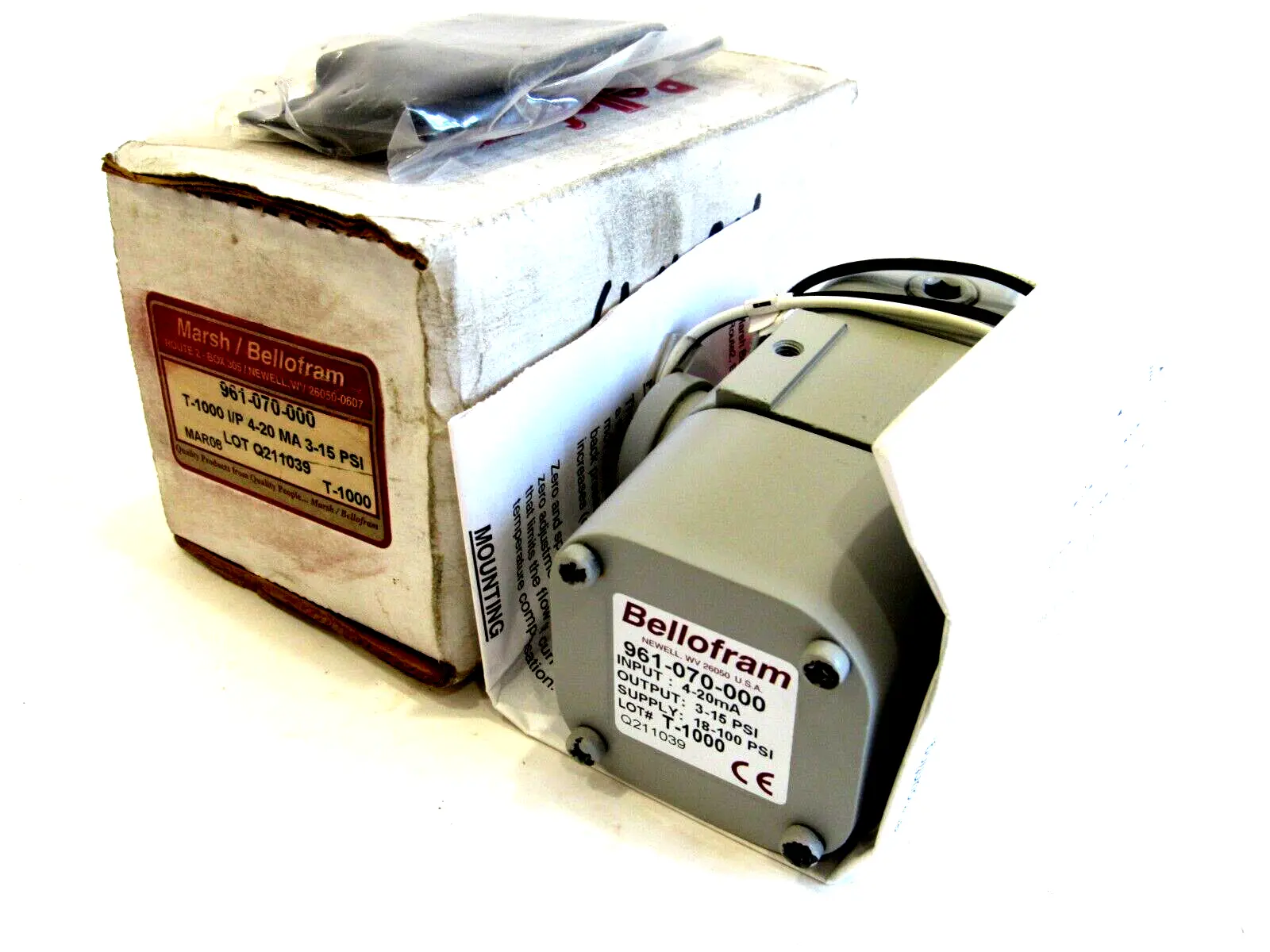 NEW MARSH/BELLOFRAM 961-070-000 PRESSURE TRANSDUCER 961070000