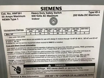 USED SIEMENS HNF361 VBII