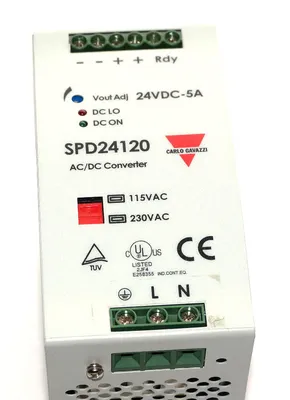 USED CARLO GAVAZZI SPD241201FP AC/DC CONVERTER 115/230VAC, 47-63HZ, 2.8/1.4A