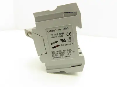 Buss Bussmann CHM3 DIN-Rail Fuse Holder 30A 3-Pole 600V  Lot of 6