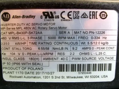 NEW Allen-Bradley MPL-B430P-SK72AA
