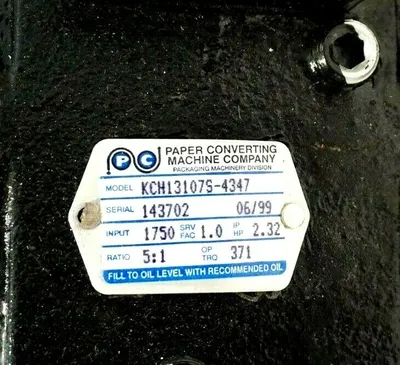 NEW PAPER CONVERTING MACHINE CO. KCH13107S-4347