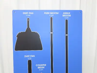 Uline H-8043BLU 5S Dry Zone Shadow Board Blue Broom Sweeper Janitorial
