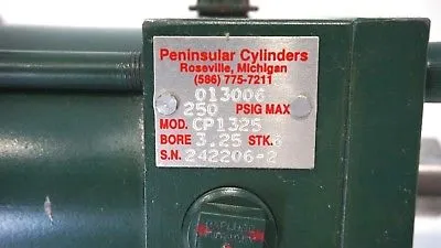 NEW PENINSULAR CYLINDERS CP1325 PNEUMATIC CYLINDER 250PSIG 3.25 BORE