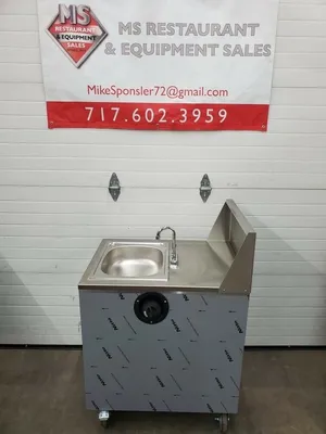 QualServe WMSC24MS Stainless Steel Portable Sink Hot Water