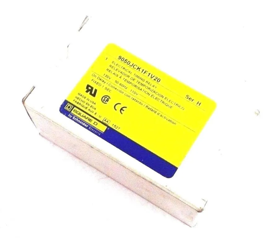 NEW SQUARE D 9050JCK1F1V20 SER. H TIMING RELAY