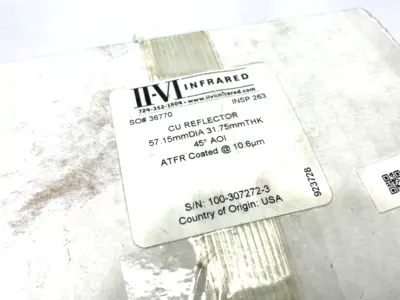 USED II-VI INFRARED CU REFLECTOR 57.15MM DIA. 31.75MM THICK, 45 DEGREE AOI