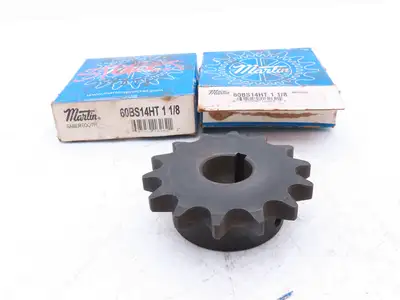Martin 60BS14HT 1-1/8 #60 Roller Chain Sprocket 14-Tooth 1-1/8" Bore  Lot of 2