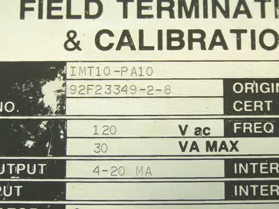 Foxboro IMT10-PA10 Magnetic Flow Transmitter 120VAC I/A Series