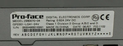 USED PROFACE 2980070-04GP2301LG41-24V