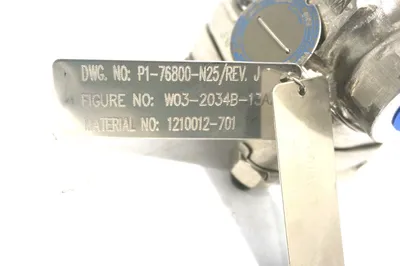 NEW VELAN INC W03-2034B-13AA GATE VALVE P1-76800-N25 W032034B13AA