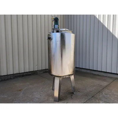 Used Stainless Steel Vertical Mix Tank – 260 Gallon