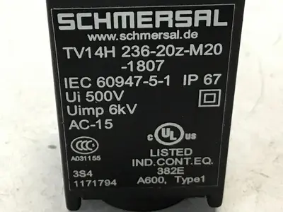 Used SCHMERSAL TV14H236-20ZM20-1807 Relays & Switches Michigan US | Ideal Machinery #1299901