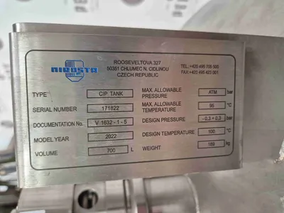 Used 2022 NIROSTA CIP TANK Stainless Steel Tanks CZ | Perry Equipment #1271509