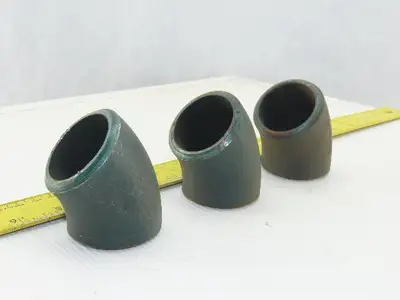 Hackney Ladish 1-1/2" Butt Weld Seamless Pipe Fitting 45° Elbow Lot Of 3