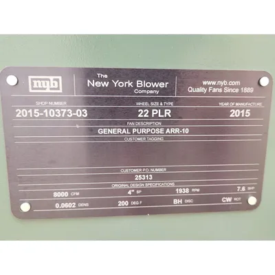 Used NEW YORK BLOWER 22 PLR Centrifugal Fans West Virginia US | JM Industrial #1338187